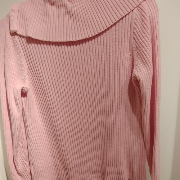 Liz Claiborne cotton pink rib sweater sz. Petite PL - Picture 4 of 6